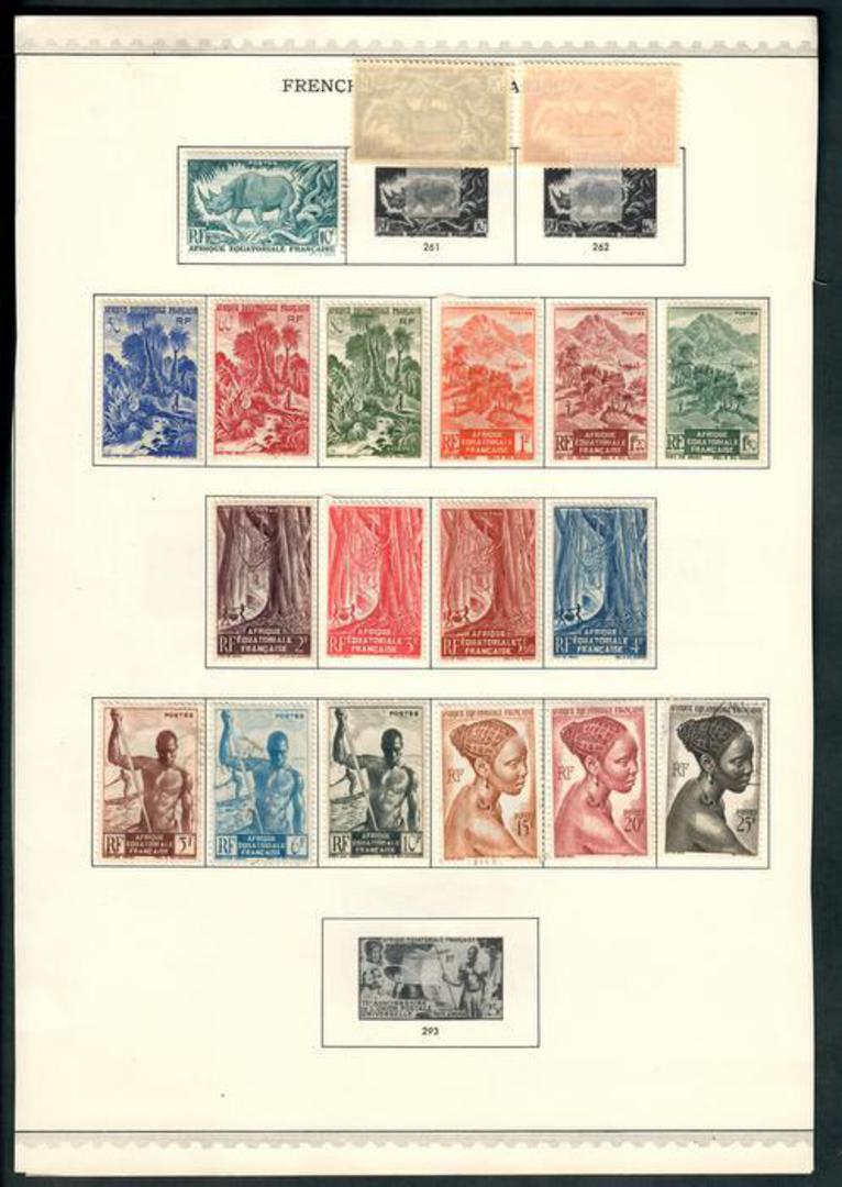 FRENCH EQUATORIAL AFRICA 1947 Definitives. Set of 22. Three values are used. Priced accordingly. - 52488 - Mint image 0