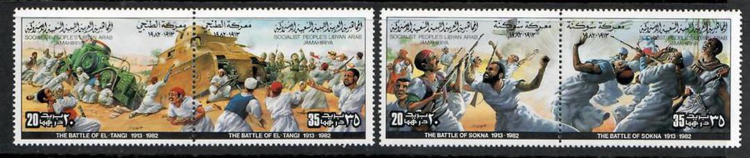 LIBYA 1982 Battle of El Tangi. Set of 6 in joined pairs. image 0