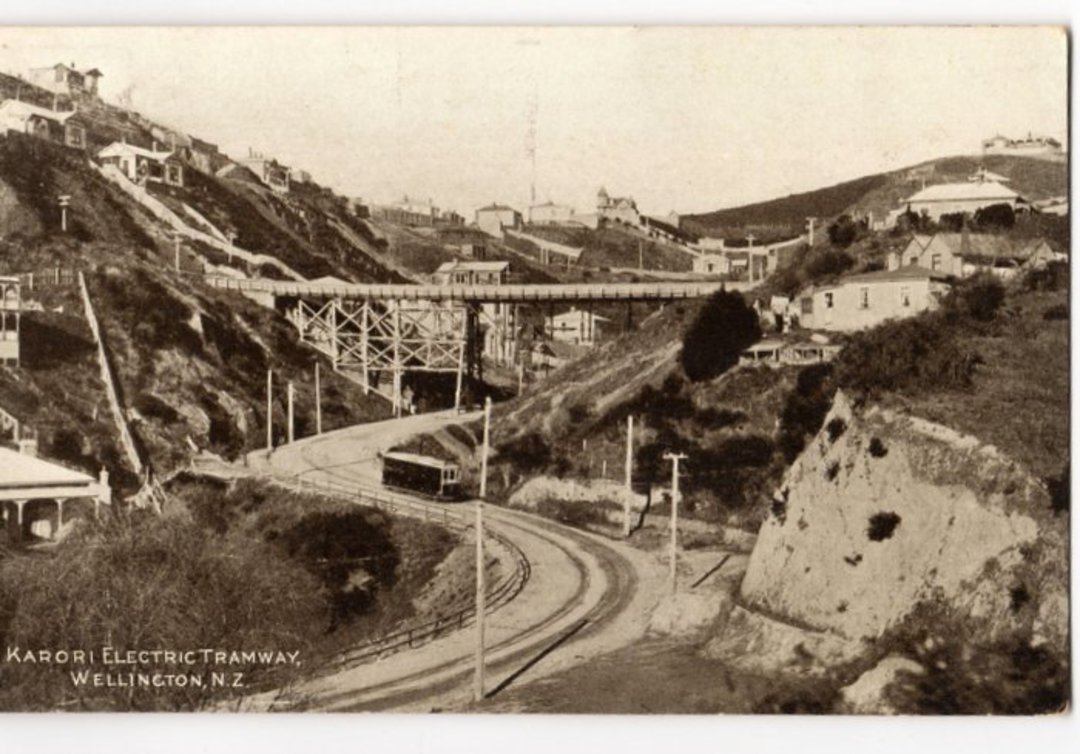 Real Photograph of Karori Electric Tramway Wellington. - 47742 - Postcard image 0