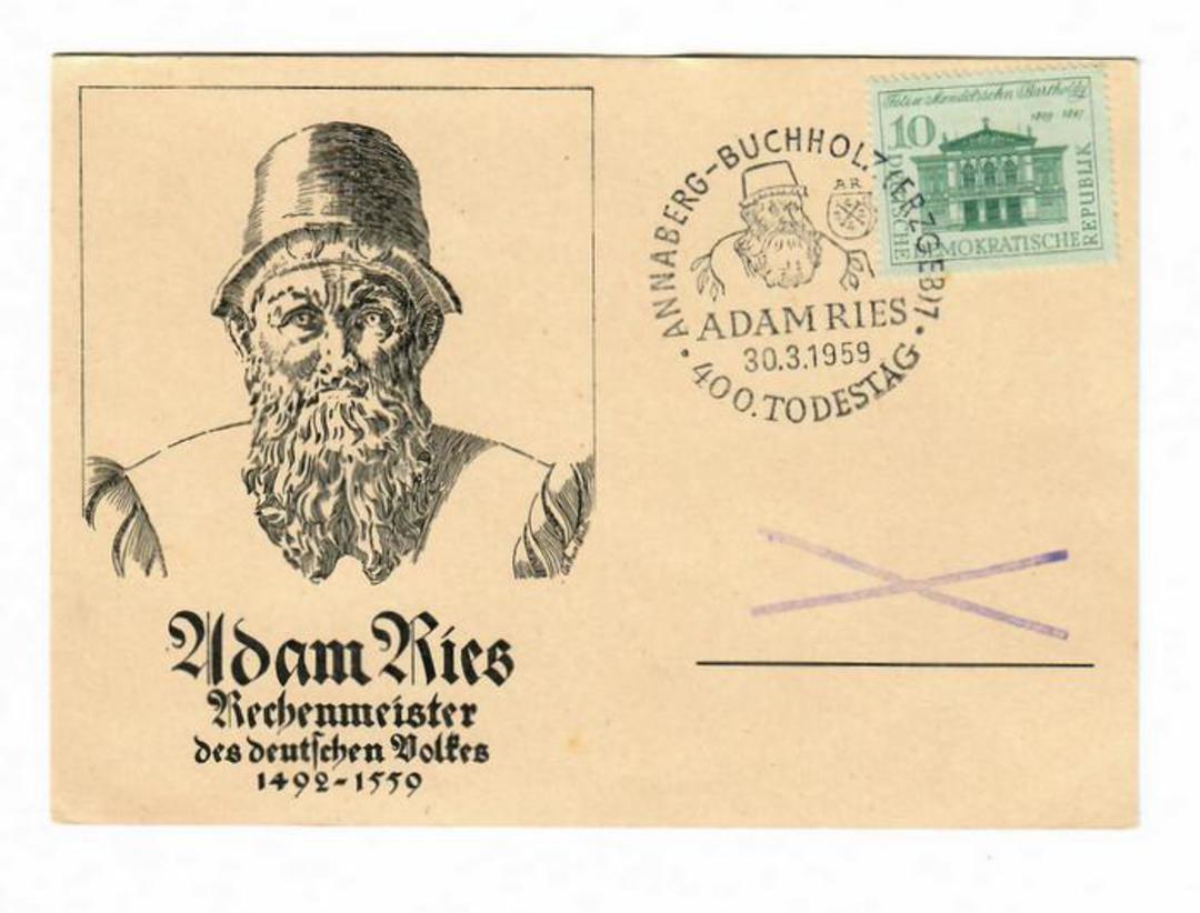 GERMANY 1959 400th Anniversary of the Death of Adam Ries. Special Postmark on cover. - 30422 - Postmark image 0
