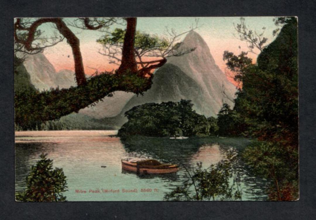 Coloured postcard of Mitre Peak Milford Sound. - 49872 - Postcard image 0