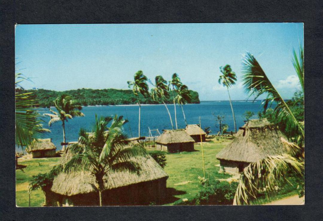FIJI Coloured postcard of Fijian Village. - 43844 - Postcard image 0