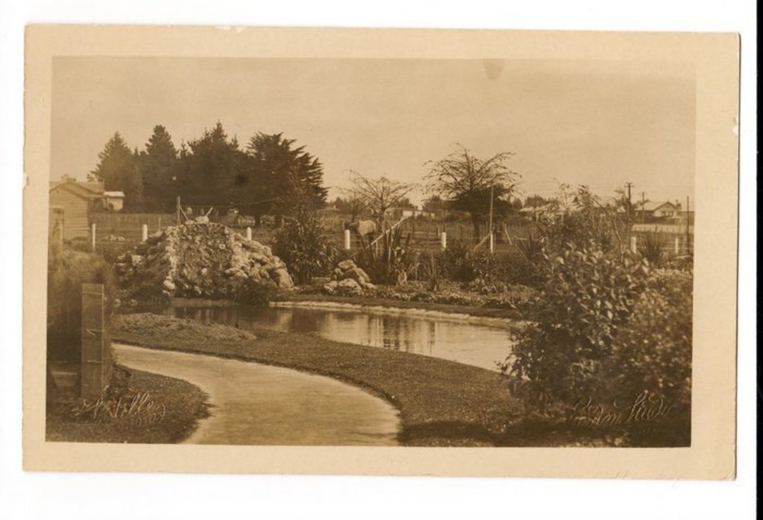 Real Photograph of Public Gardens Levin. - 69544 - Postcard image 0