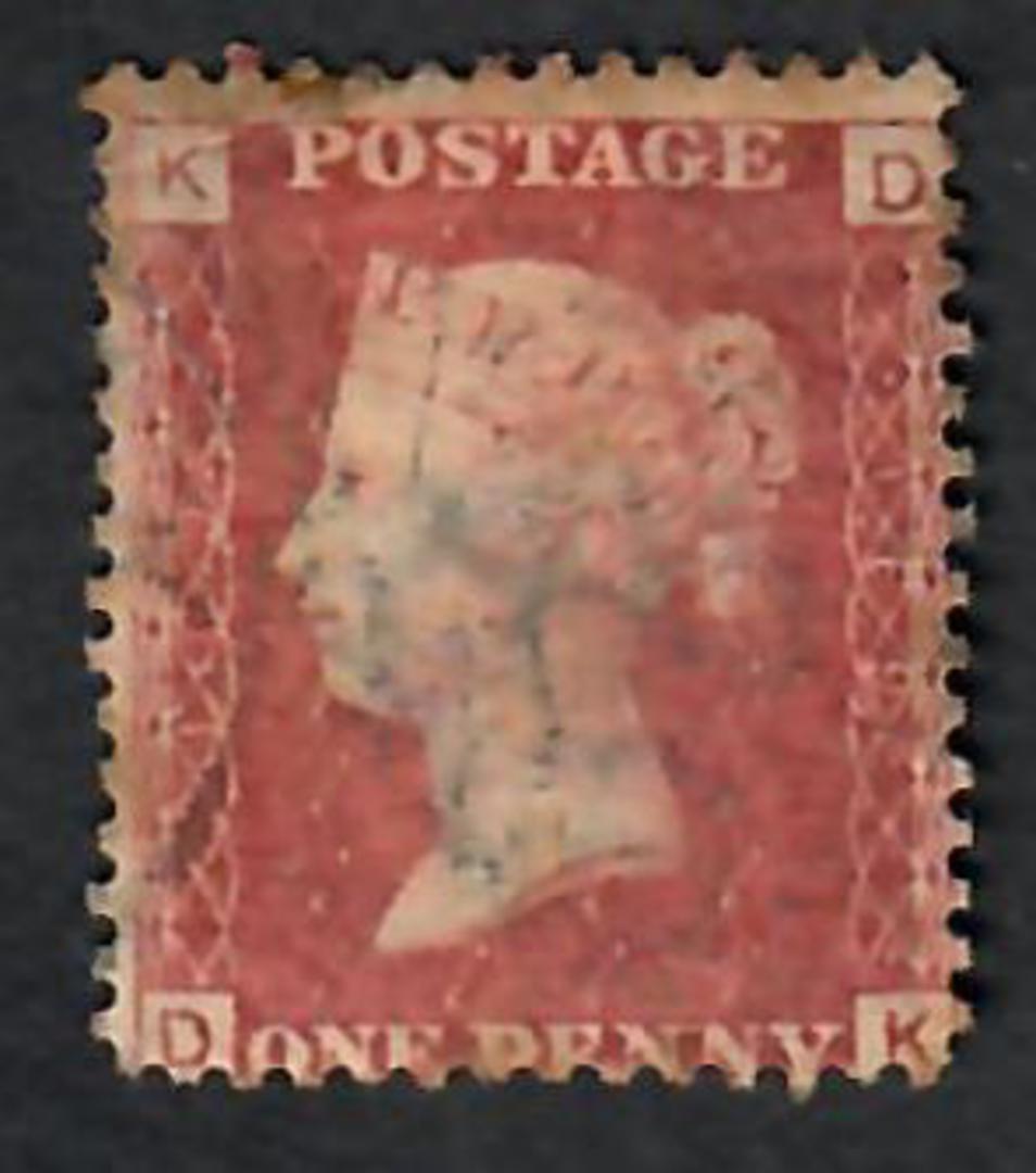 GREAT BRITAIN 1858 1d Red. Plate 169. Letters KDDK. - 70169 - Used image 0