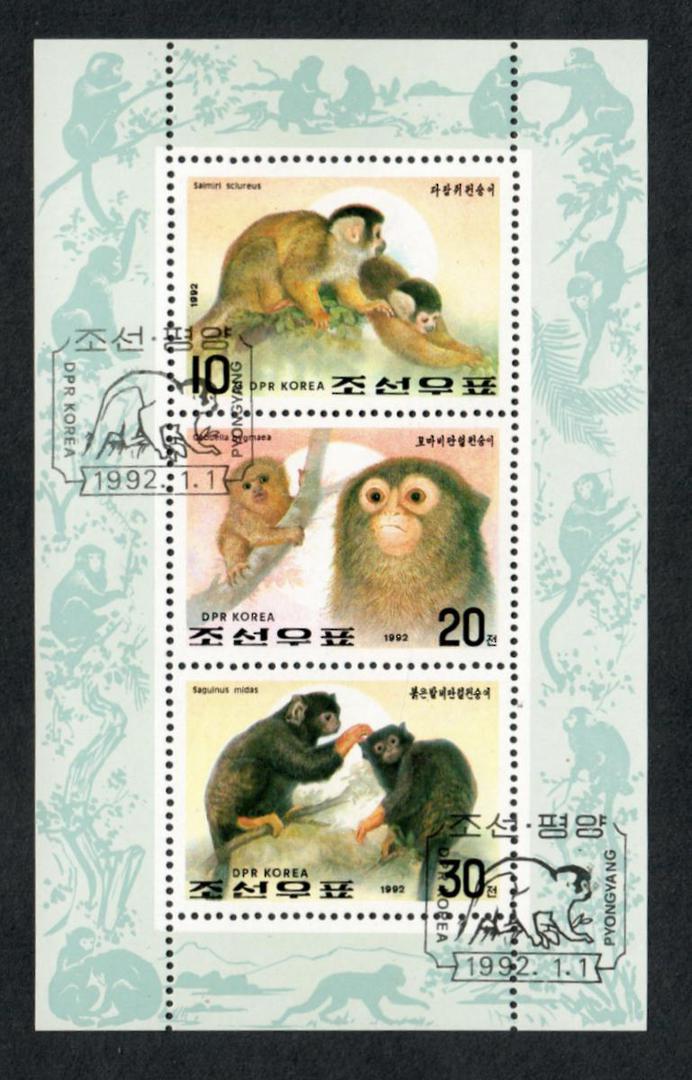 NORTH KOREA 1992 Monkeys. Miniature sheet. - 56706 - VFU image 0