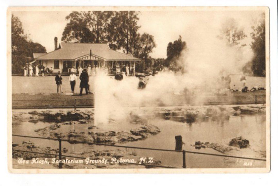 Postcard of Tea Kiosk Sanitorium Grounds Rotorua. - 46298 - Postcard image 0
