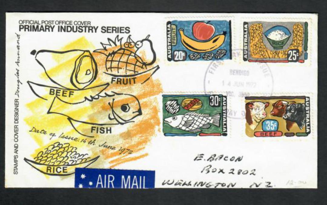 AUSTRALIA 1972 Primary Industries. Set of 4 on first day cover. - 32264 - FDC image 0