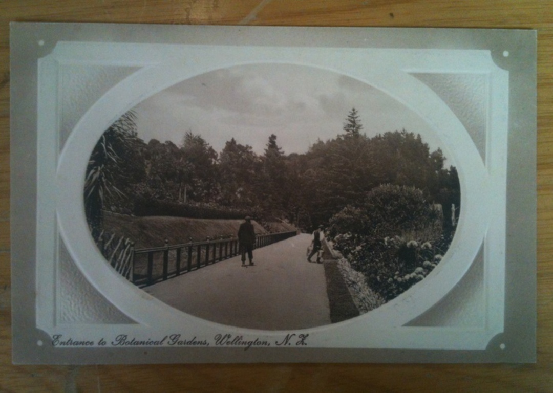 Sepia Postcard of the Entrance to the Botanical Gardens Wellington. - 47333 - Postcard image 0