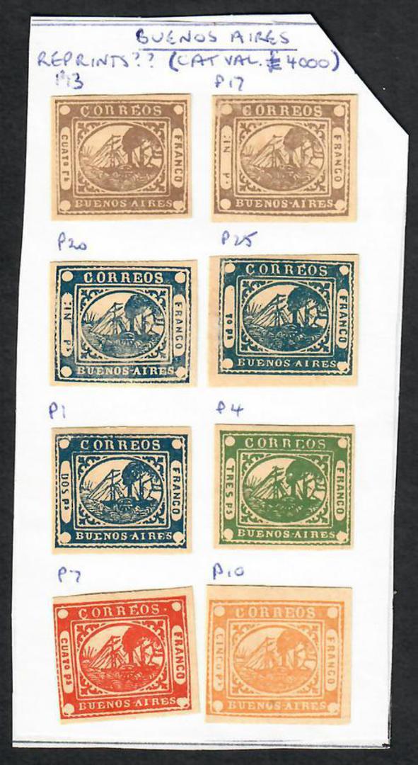 BUENOS AIRES 1858 Definitives. Selection of 12 values. stc £6000. In excellent condition. They will all be reprints. - 24881 - M image 0