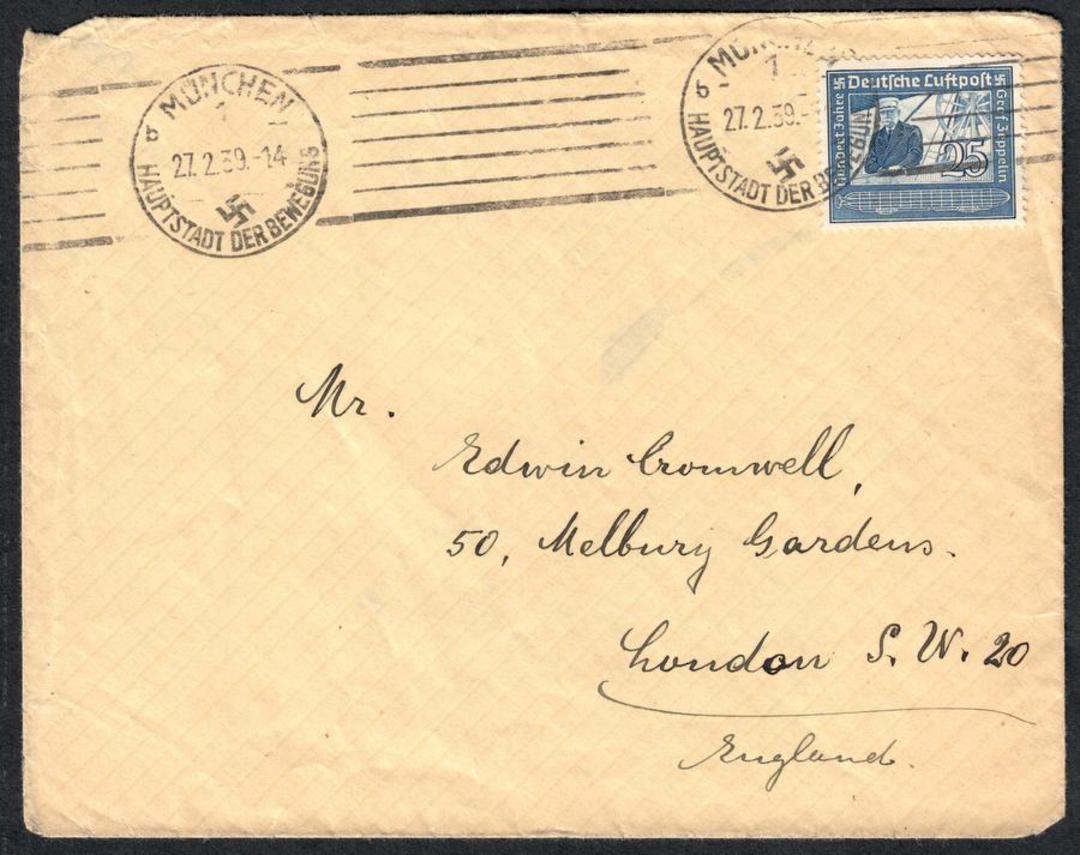 GERMANY 1939 Cover from Munich to London. - 533577 - PostalHist image 0