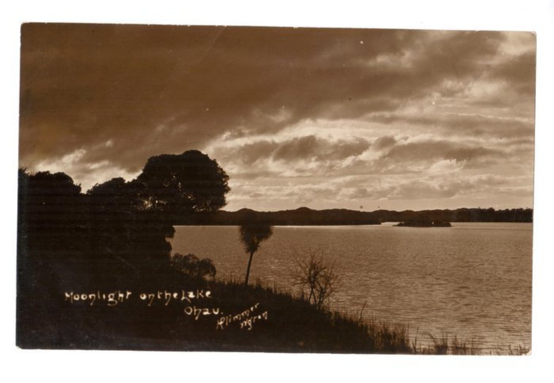 Real Photograph of Moonlight on the lake, Ohau. - 69541 - Postcard image 0
