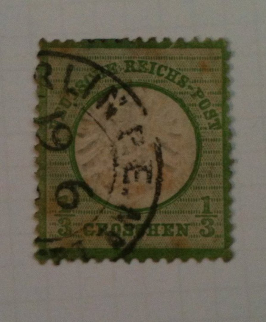 GERMANY 1872 Thaler Currency Large Shield Definitive 1/3gr Yellow-Green. - 76017 - Used image 0