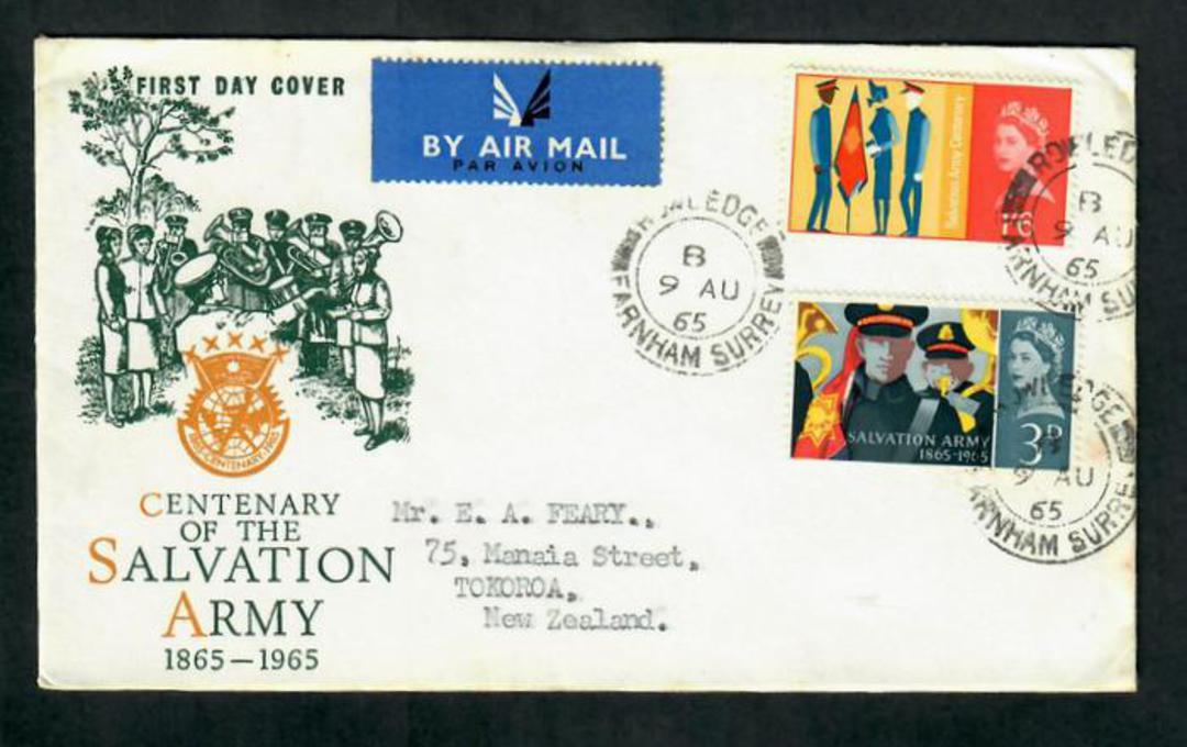 GREAT BRITAIN 1965 Salvation Army. Set of 2 on first day cover. - 31705 - FDC image 0
