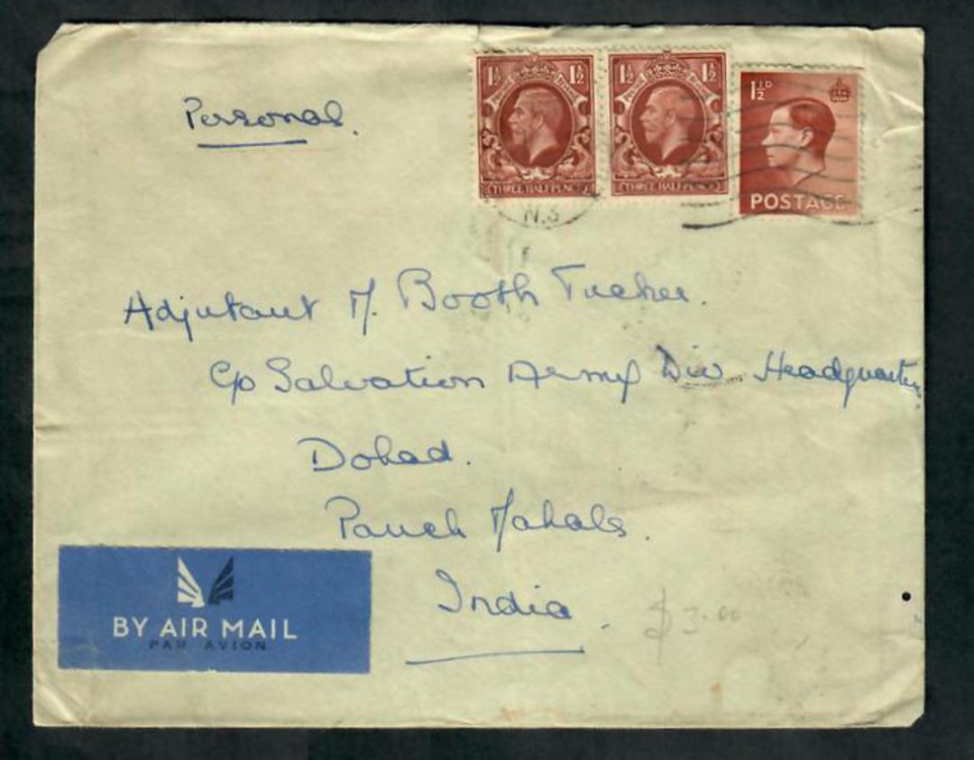 GREAT BRITAIN 1936 Airmail Letter to India. Nice backstamp. - 30371 - PostalHist image 0