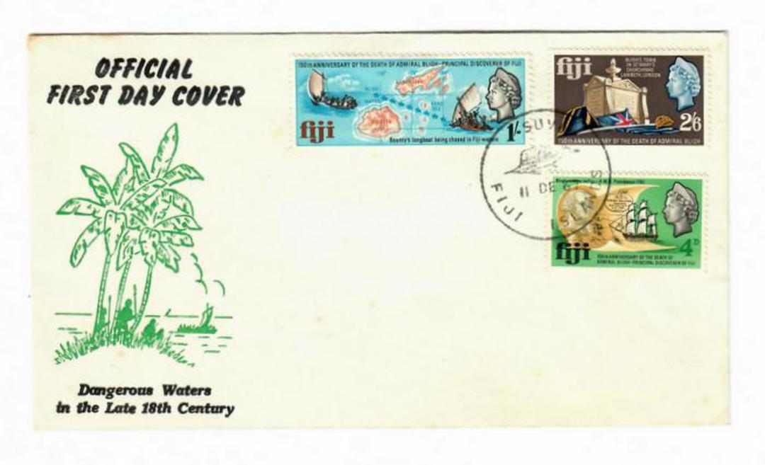FIJI 1967 150th Anniversary of the Death of Captain Bligh. Set of 3 on first day cover. - 30544 - FDC image 0