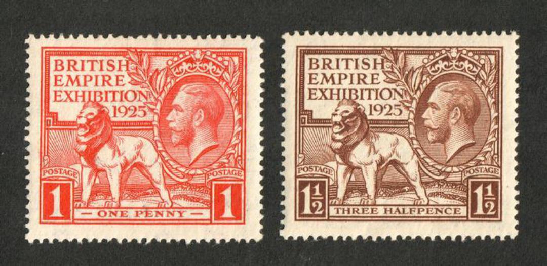 GREAT BRITAIN 1925 Wembly The 1d value is very lightly hinged the 1Â½d is UHM. - 70328 - LHM image 0