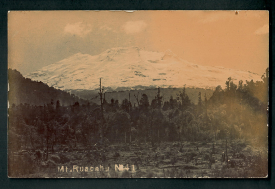 Real Photograph of Mt Ruapehu. Probably from the Viaduct. - 46804 - Postcard image 0