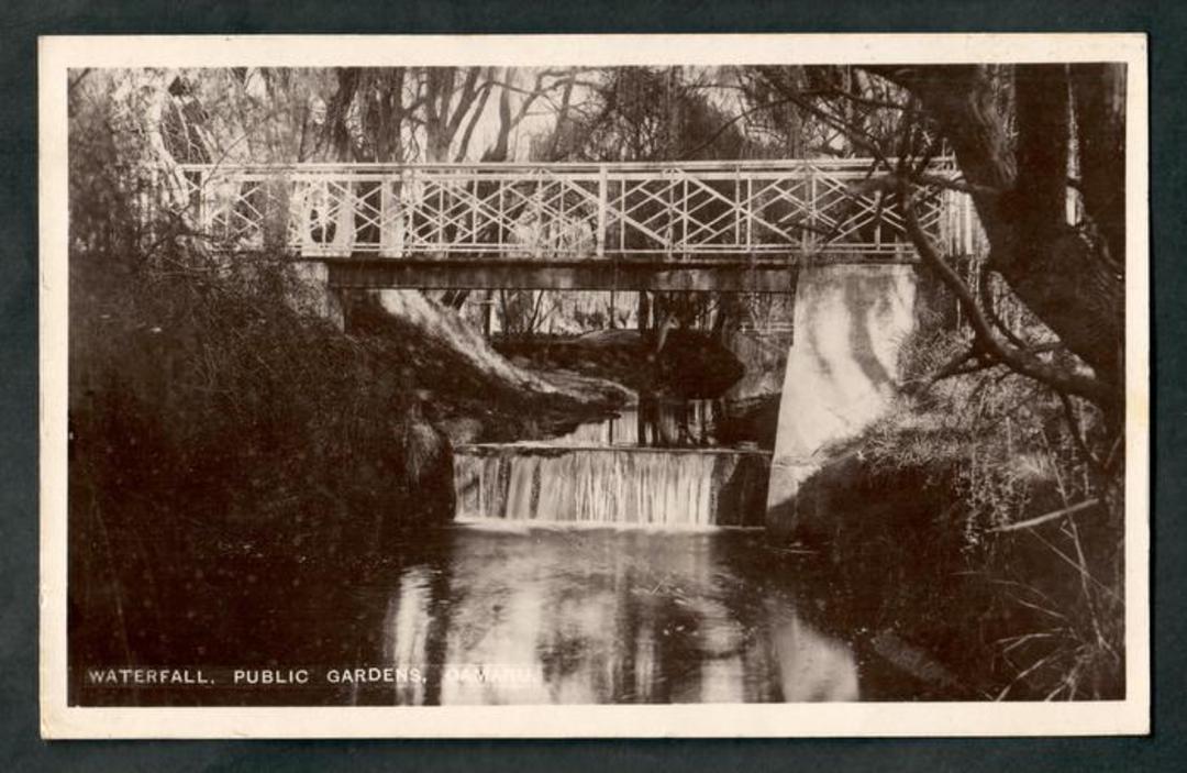 Real Photograph of the Waterfall Public Gardens Oamaru. - 49522 - Postcard image 0