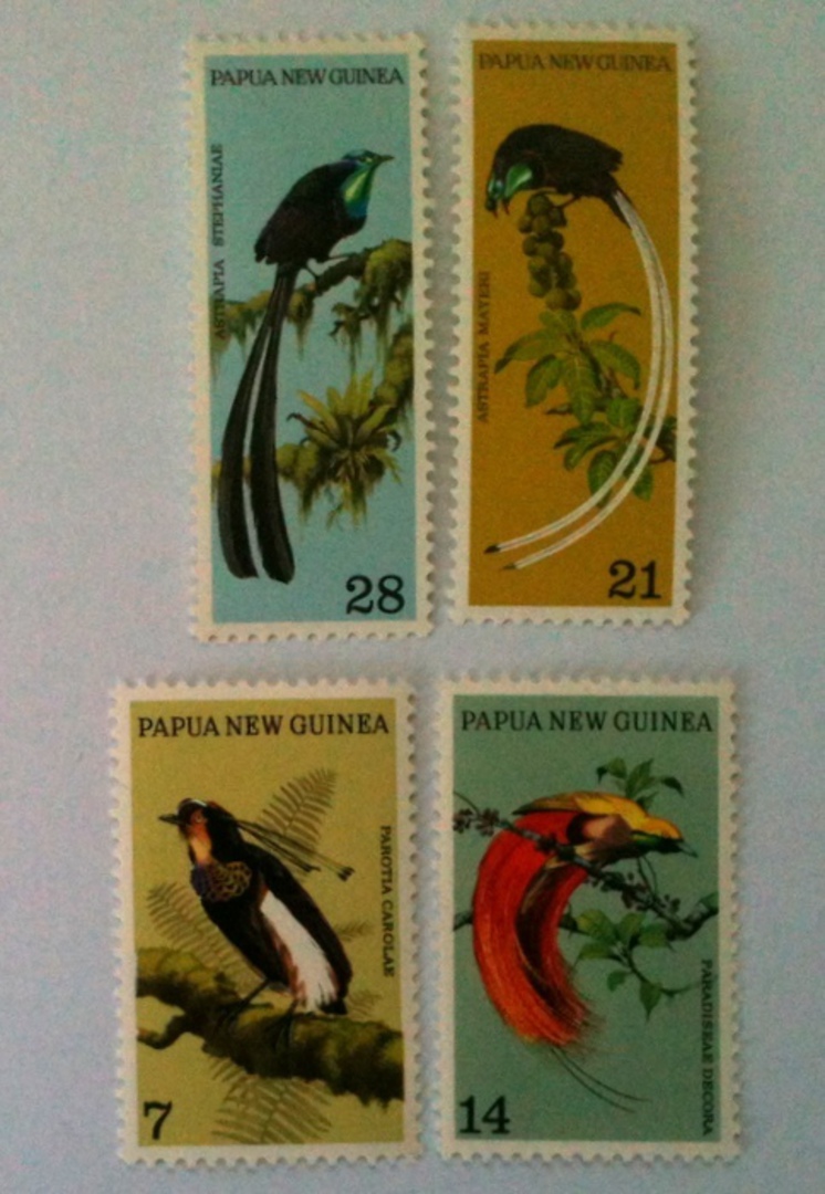 PAPUA NEW GUINEA 1973 Birds of Paradise. Set of 4. - 81853 - UHM image 0