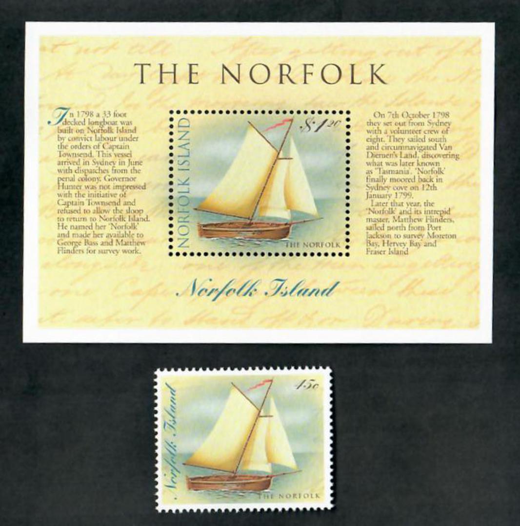 NORFOLK ISLAND 1998 Bicentenary of the Circumnavigation of Tasmania. Single and miniature sheet. - 50881 - UHM image 0