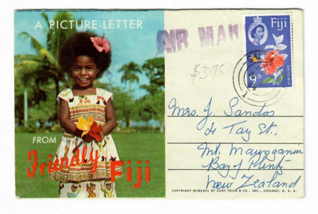 FIJI 1966 Picture Letter to New Zealand. - 32127 - PostalHist image 0