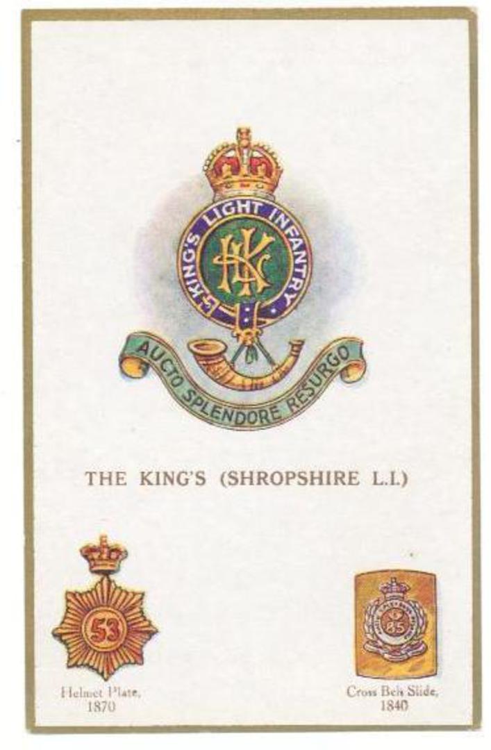 Coloured postcard in excellent mint condition of The King's (Shropshire LI). - 40054 - Postcard image 0