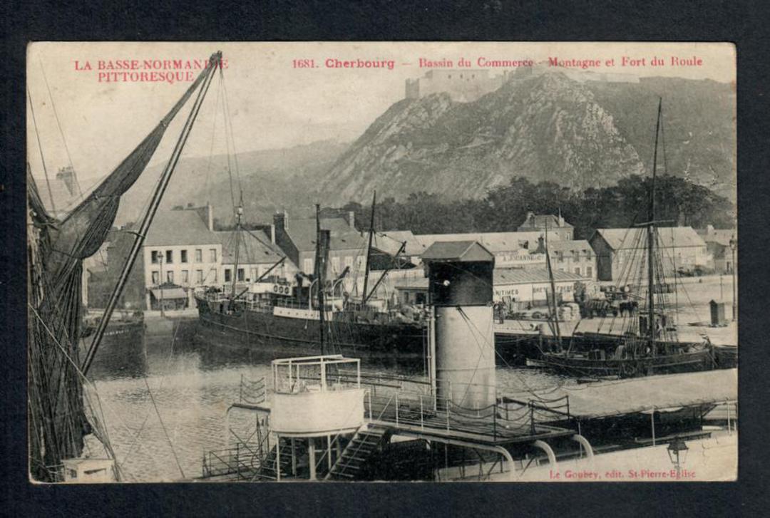FRANCE Postcard of Cherbourg. Excellent shipping in port. - 40241 - Postcard image 0