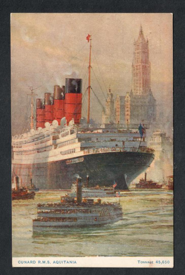 Coloured postcard of RMS Aquitania. - 40323 - Postcard image 0