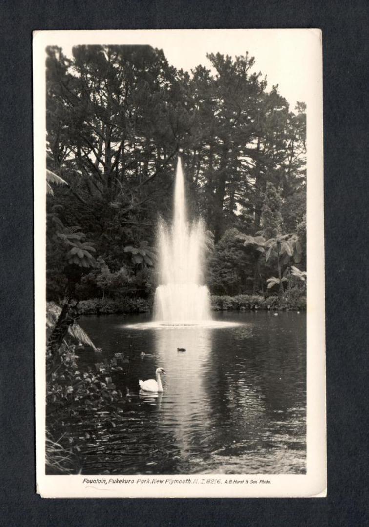Real Photograph by A B Hurst & Son of The Fountain Pukekura Park New Plymouth. - 47032 - Postcard image 0