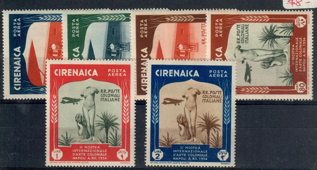 LIBYA CYRENAICA 1934 Second International Colonial Exhibition. Airs Set of 6. - 21180 - Mint image 0