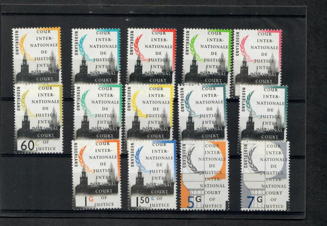 NETHERLANDS INTERNATIONAL COURT OF JUSTICE 1989 Definitives. Set excluding the 1g60 issued in 1994. 14 values. - 22566 - UHM image 0