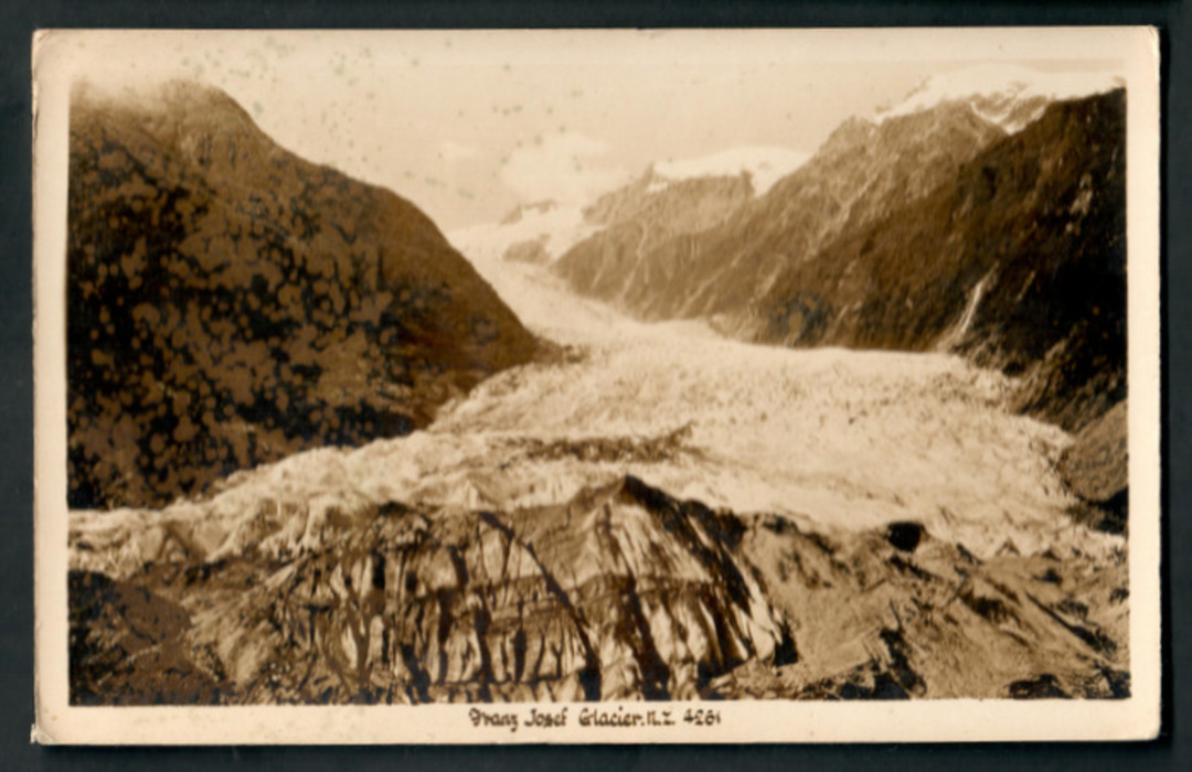 Real Photograph by A B Hurst & Son of Franz Josef Glacier. - 48769 - Postcard image 0
