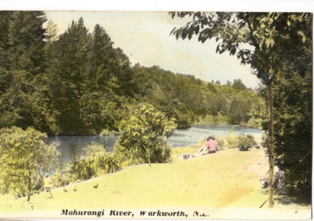 Tinted Postcard by N S Seaward of Mahurangi River Warkworth. - 45063 - Postcard image 0