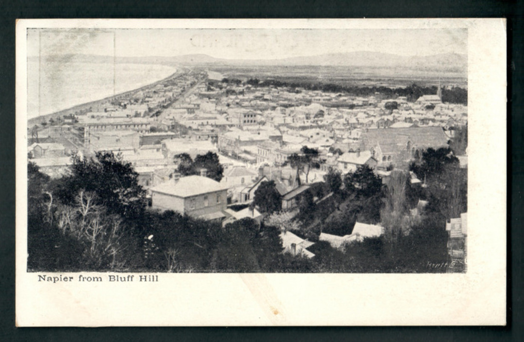 Early Undivided Postcard of Napier from Bluff Hill. - 47931 - Postcard image 0