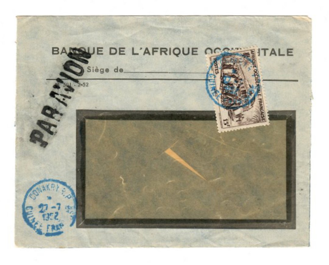 FRENCH WEST AFRICA 1952 Window envelope from Conakry French Guinea. - 37567 - PostalHist image 0