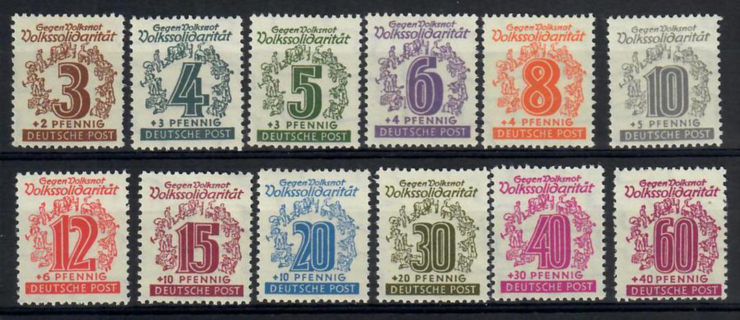 RUSSIAN ZONE WEST SAXONY 1946 Relief Fund. Set of 12. - 22116 - Mint image 0