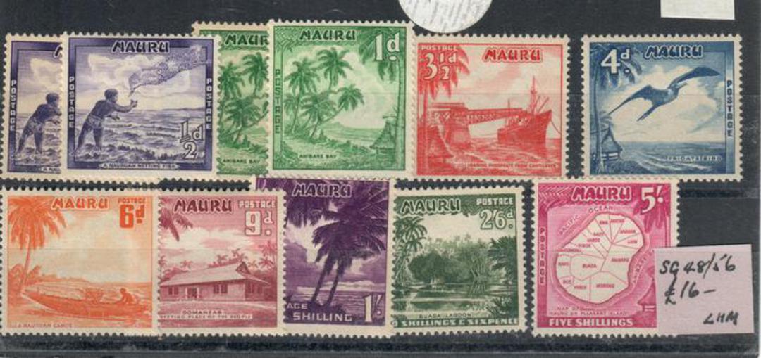 NAURU 1963 Definitives Birds and Flowers. Set of 8 plus extra colours 1/2d and 1d. - 20334 - LHM image 0