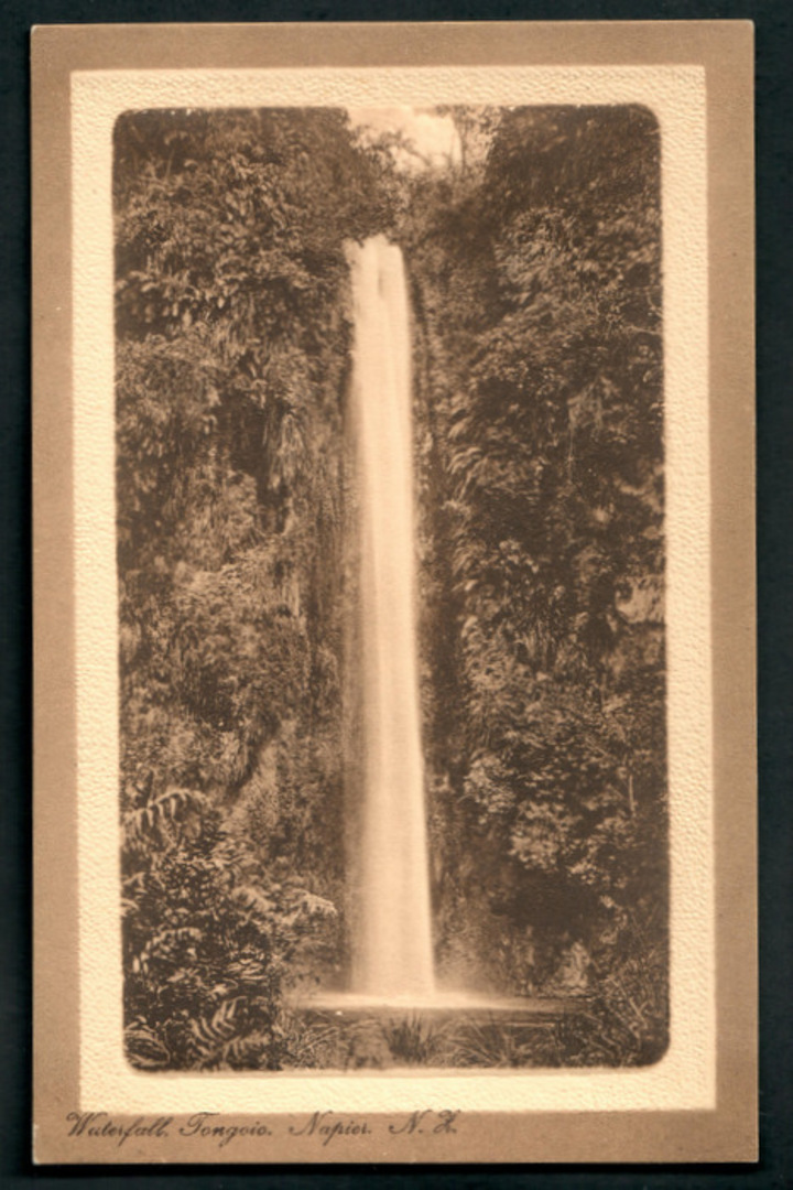 Sepia Postcard of Tongoio Falls Napier. - 47906 - Postcard image 0