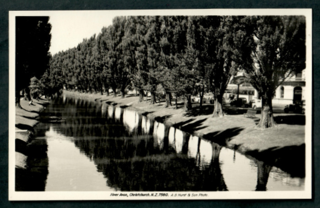 Real Photograph by A B Hurst & Son of Avon River Christchurch. - 48493 - Postcard image 0