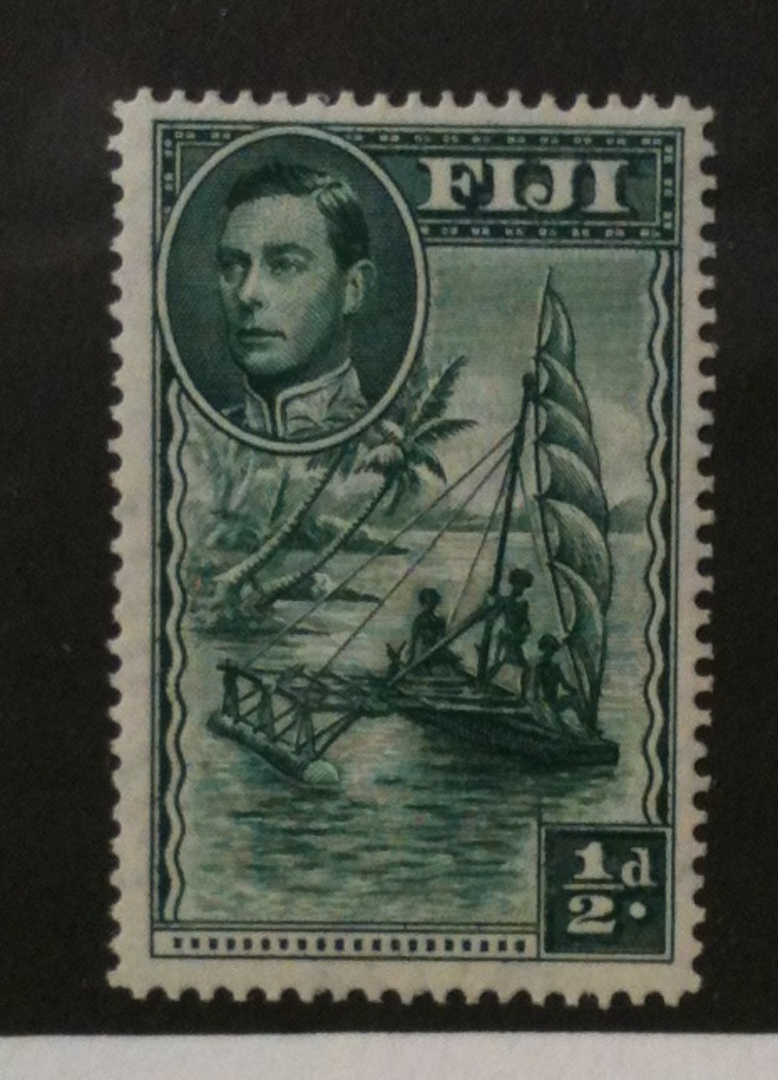 FIJI 1938 Geo 6th Definitive ½d Green. Perf 14. - 72047 - Mint image 0