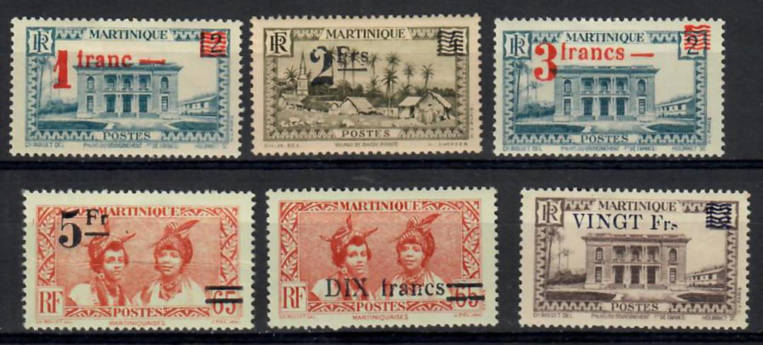 MARTINIQUE 1945 Surcharges. Set of 6. - 22370 - Mint image 0
