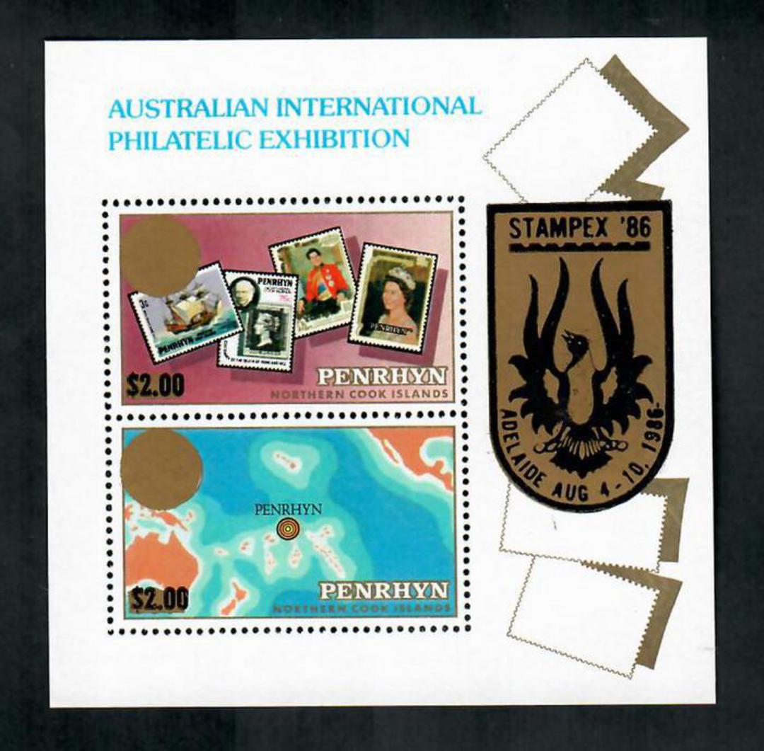PENRHYN 1986 Stampex '86 International Stamp Exhibition. Miniature sheet. - 50843 - UHM image 0