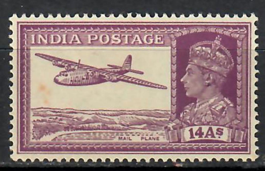 INDIA 1940 Geo 6th Definitive 14a Purple. The top value in the set. Very lightly hinged. - 70842 - LHM image 0