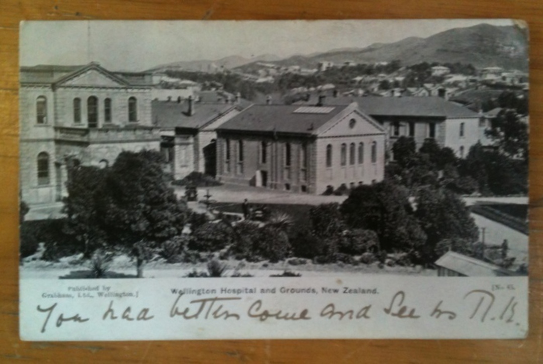 Early Undivided Postcard of Wellington Hospital and Grounds. 1905. - 47655 - PcardFine image 0