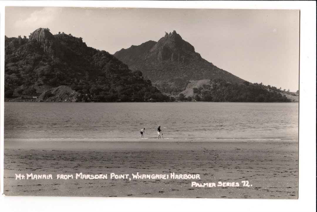 Real Photograph by T G Palmer & Son of Mt Mania from Marsden Point. - 44803 - Postcard image 0