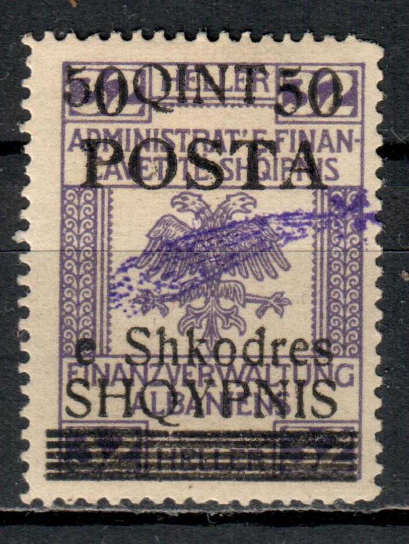 ALBANIA 1919 Overprint Comet with straight tail 50q on 32h Violet. - 78815 - Mint image 0
