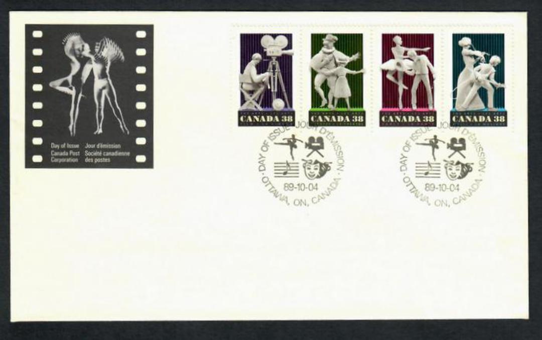 CANADA 1989 Arts and Entertainment. Set of 4 on first day cover. - 30604 - FDC image 0