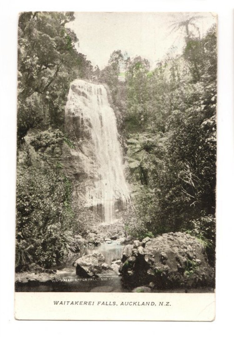 Postcard of Waitakerei Falls 1908. - 45111 - Postcard image 0