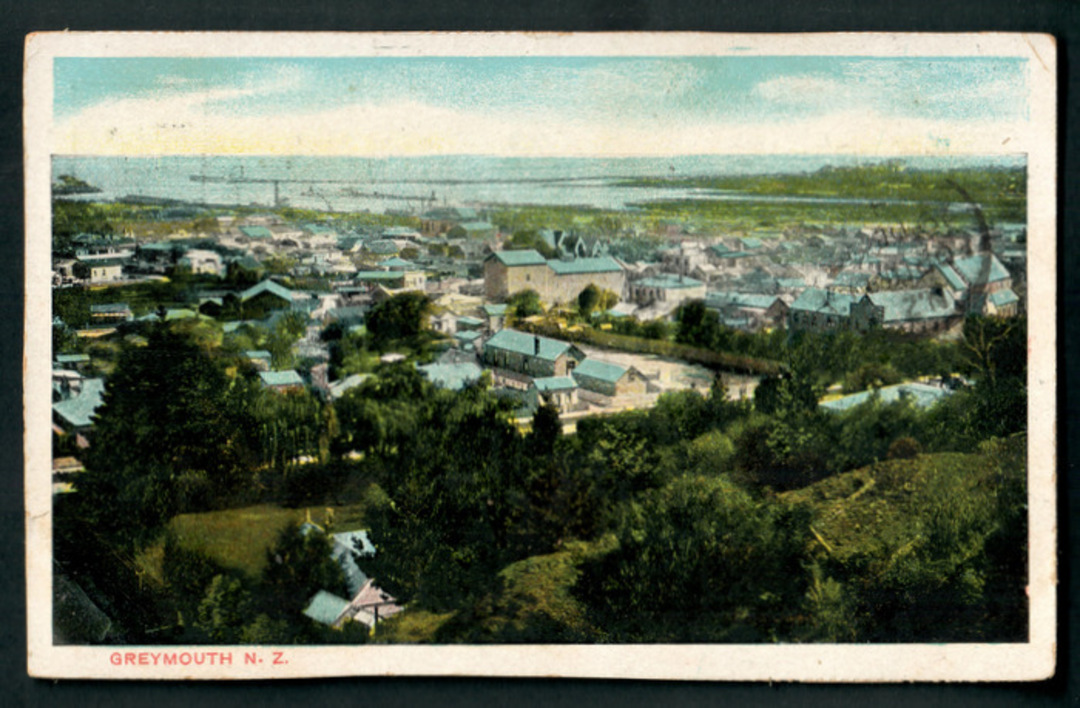 Coloured postcard of Greymouth. - 48797 - Postcard image 0