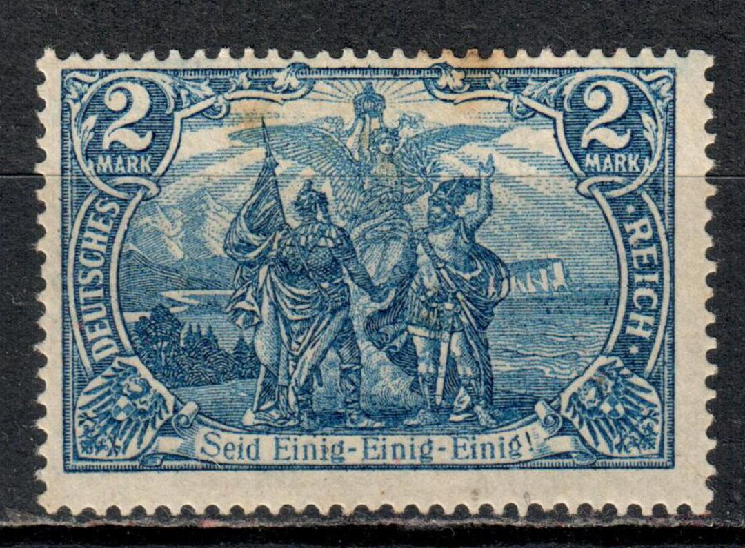GERMANY 1902 Definitive 2m Blue. Die 1. Perf 14½x14. Hinge remains. - 72166 - Mint image 0